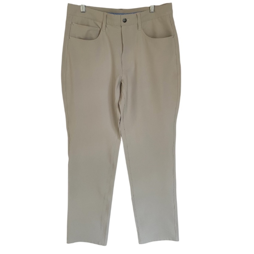FOOTJOY MEN'S 5-POCKET GOLF PANT 24478 - STONE size 32 x 32 athletic fit - Picture 3 of 7